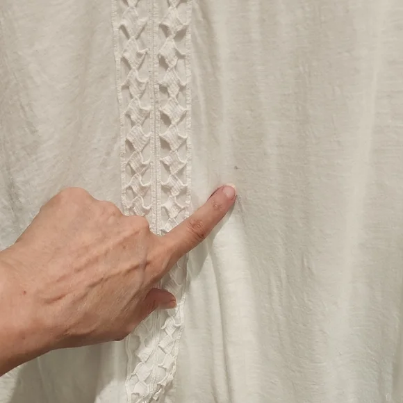 Lucky Brand White Lace Accent Top 3x - Picture 7 of 8